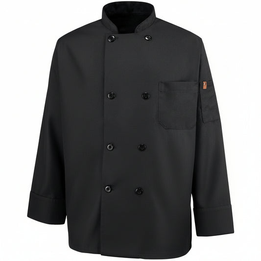 Veston de chef noir manches longues