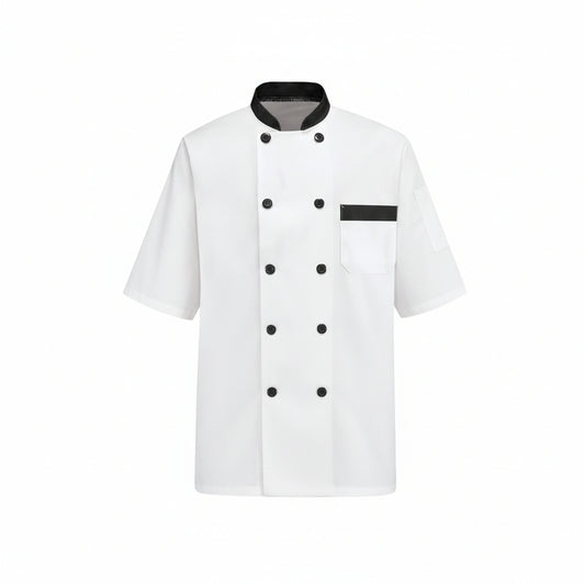 VESTON CHEF DETAIL EN NOIR   65% POLY/35%COTTON