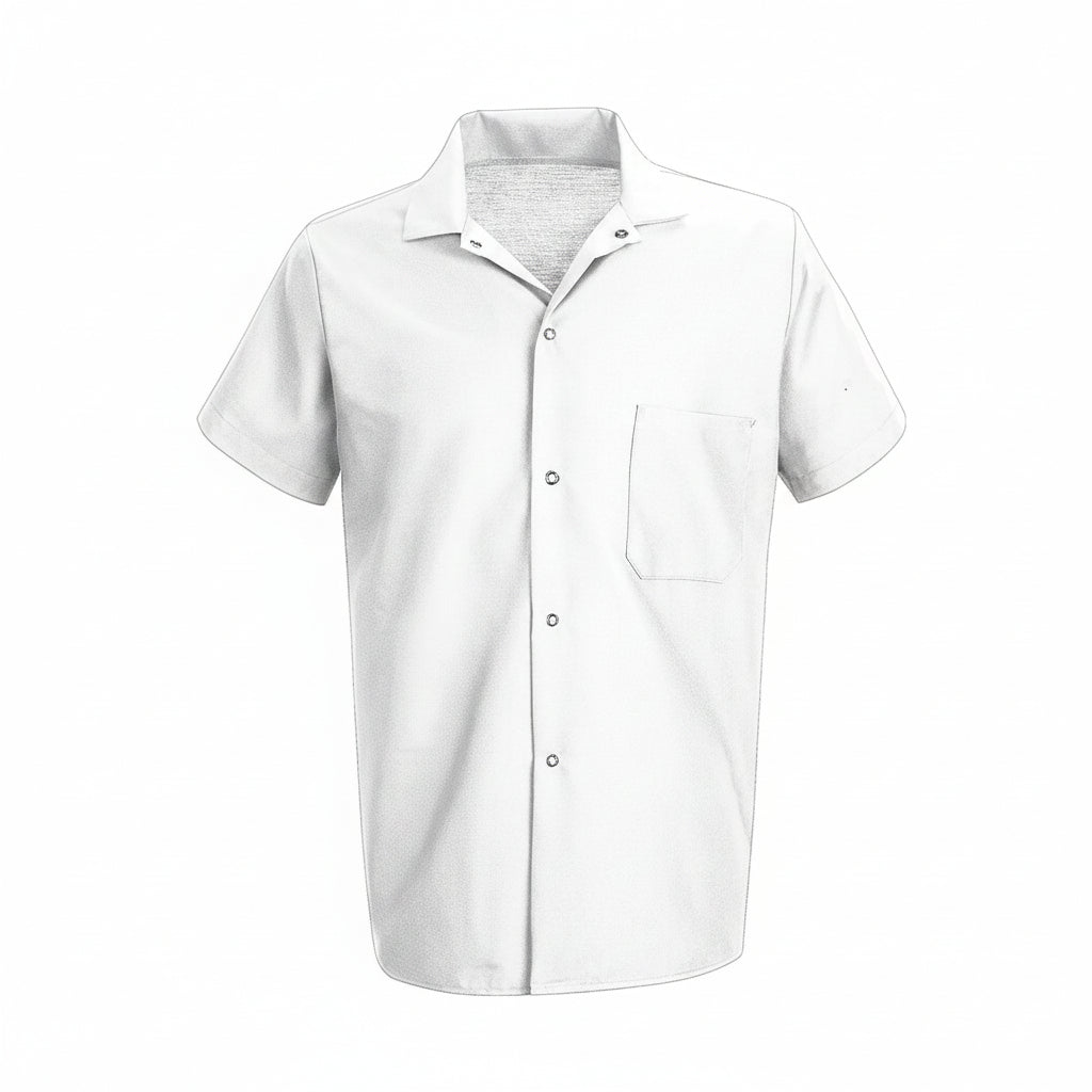 Chemise de cuisinier blanche à manche courte