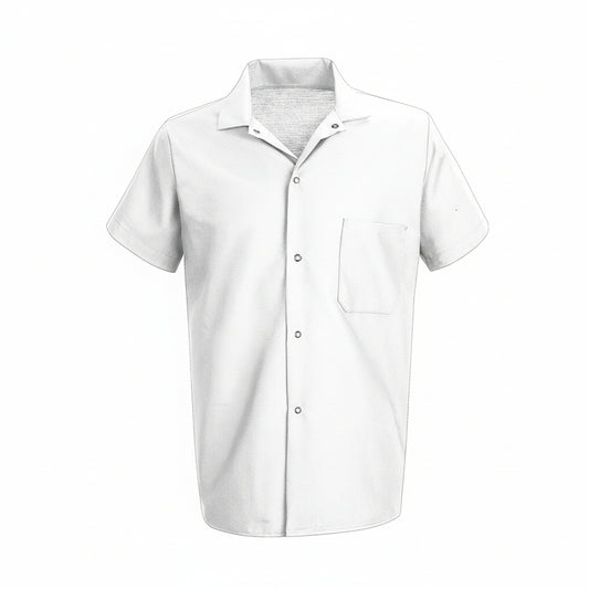 Chemise de cuisinier blanche à manche courte