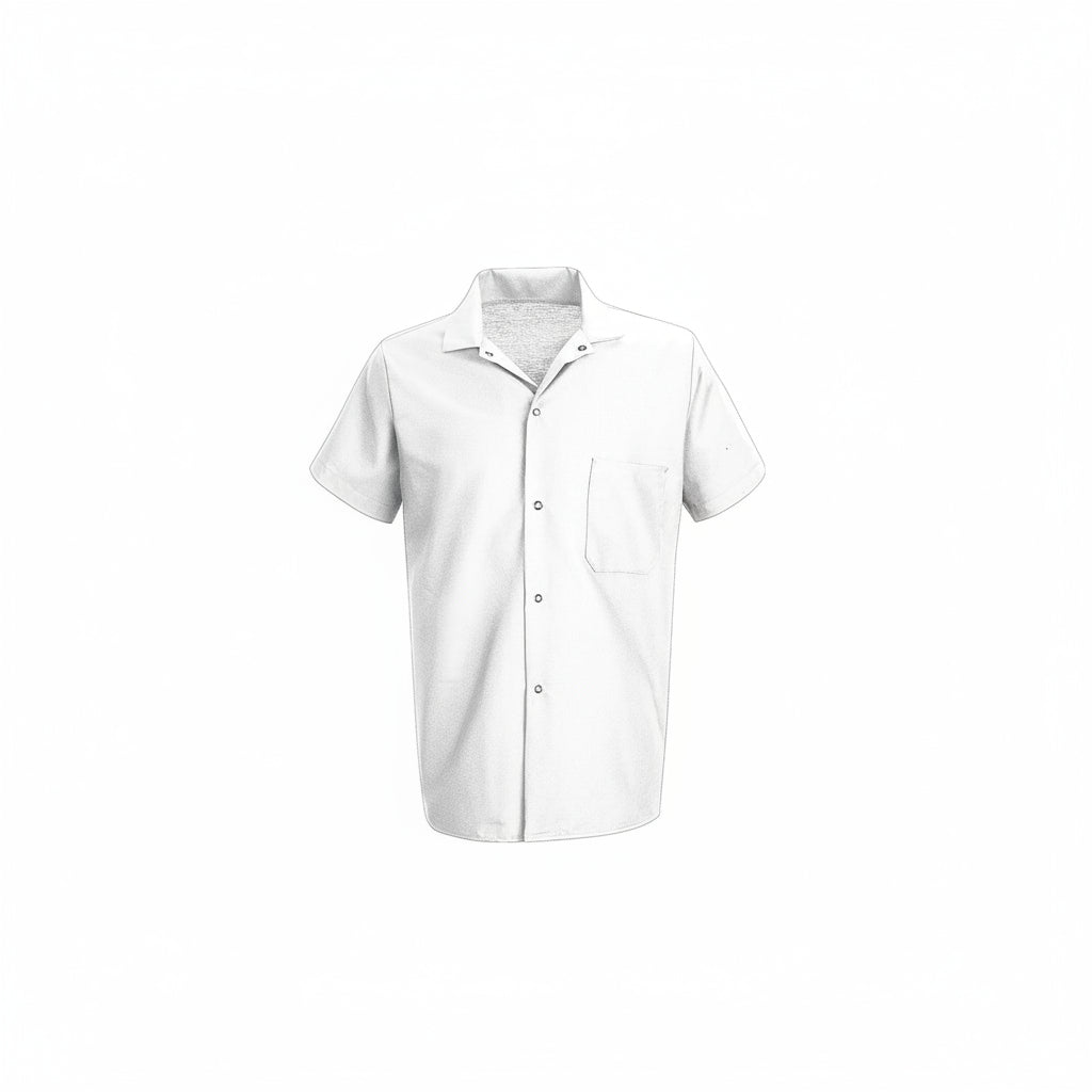 Chemise de cuisinier blanche à manche courte