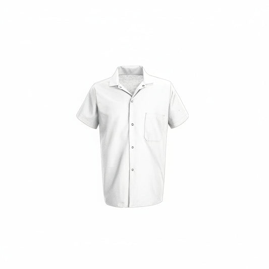 Chemise de cuisinier blanche à manche courte