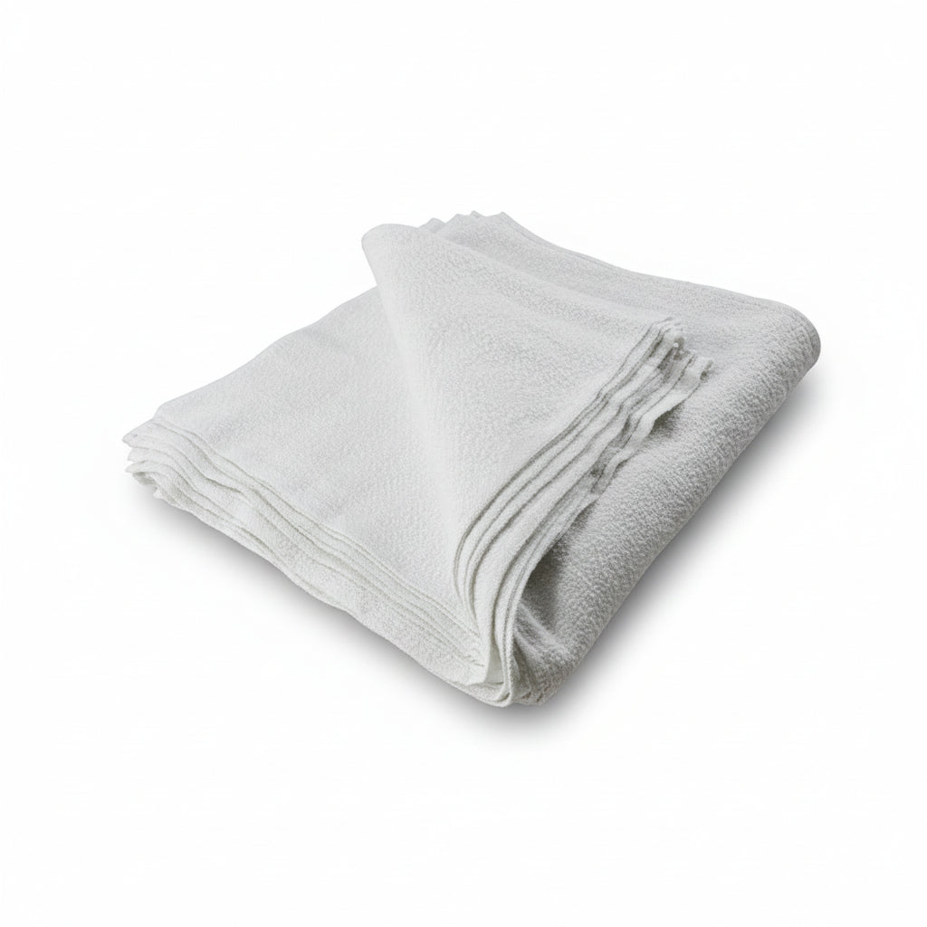 Linge guenille en ratine blanche 16'' x 19''