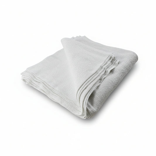 Linge guenille en ratine blanche 16'' x 19''