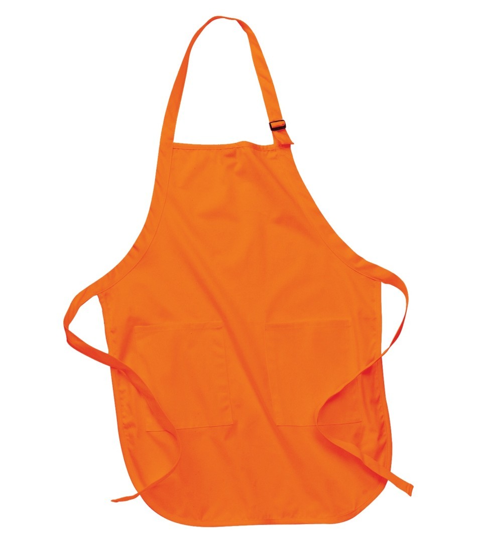 Tablier bavette orange 2 poches