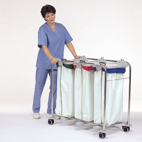 Chariot de buanderie double pour linge sale