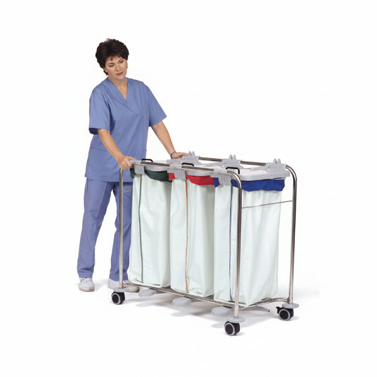 Chariot de buanderie double pour linge sale