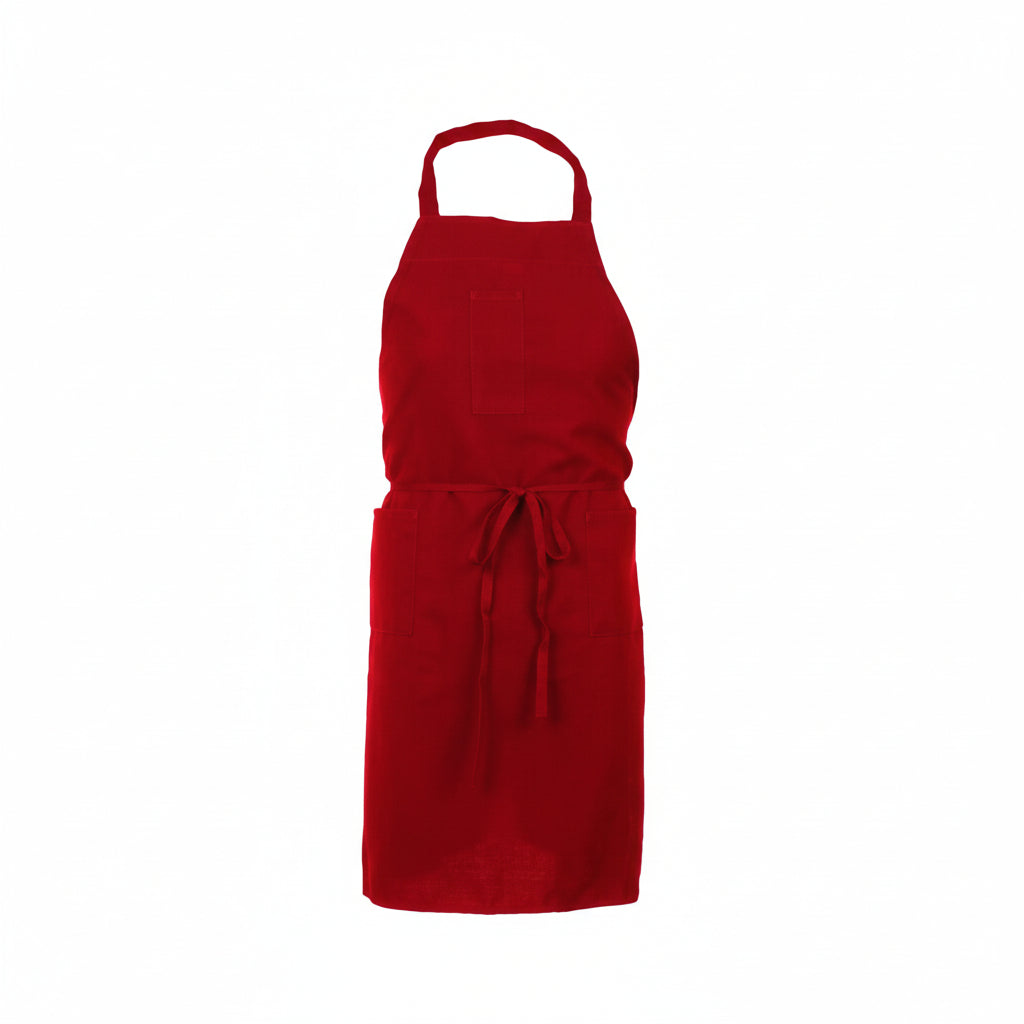 Tablier rouge 3 poches 100 % polyester
