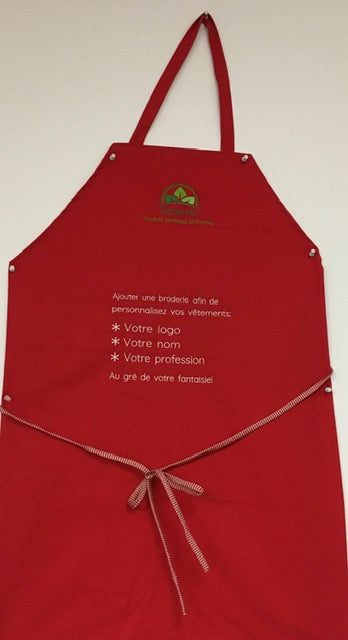 Tablier bavette bleu marin sans poche