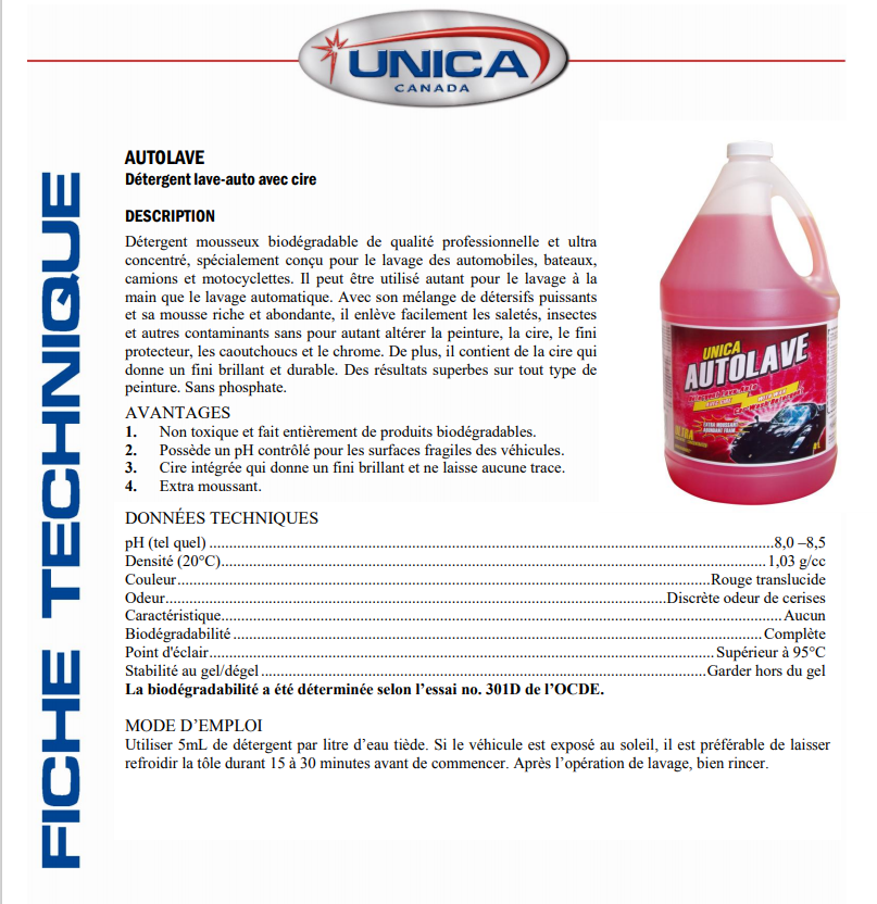 Nettoyant avec cire Autolave 4 litres