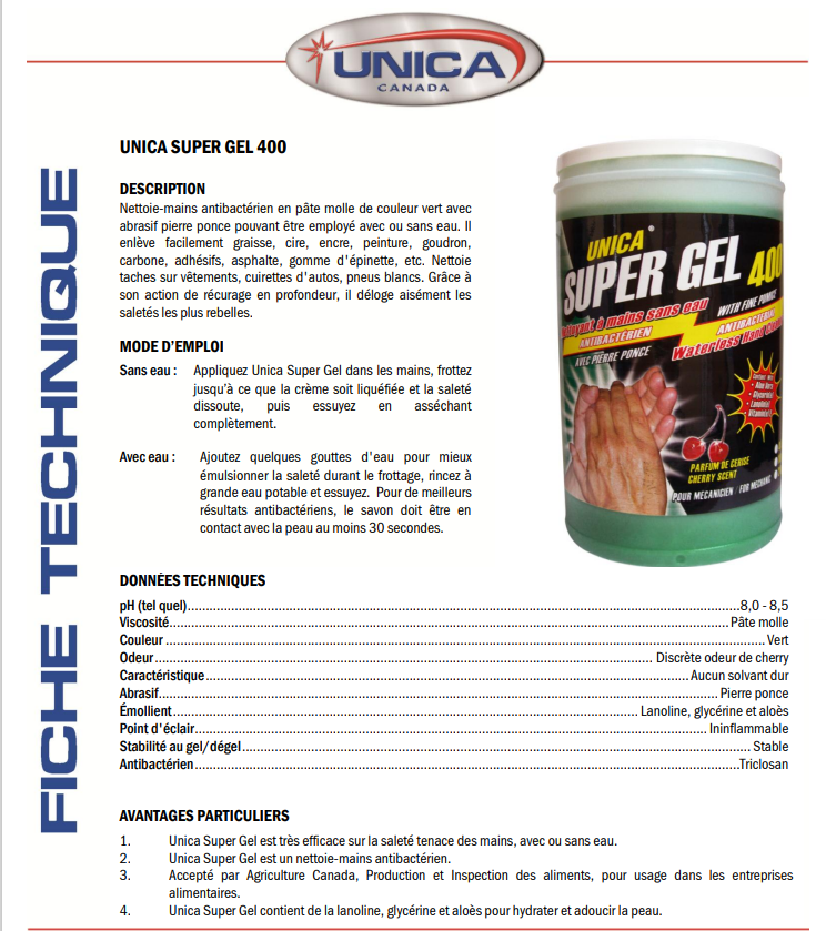 Savon à mains abrasif Super Gel 400 4 litres