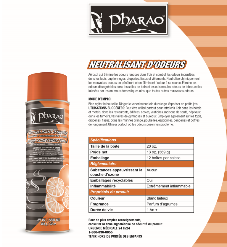 Désodorisant en aérosol à l'orange