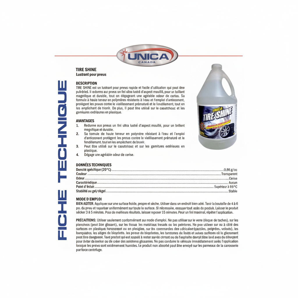Lustrant à pneus Tire Shine 4 litres