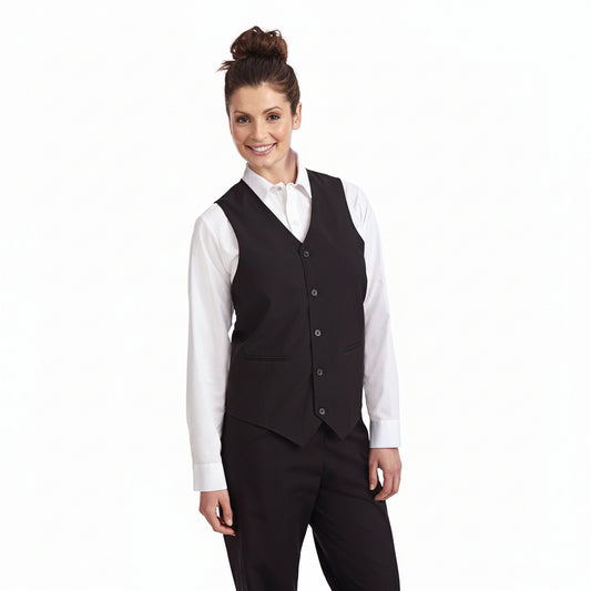 Unisex black sleeveless waiter's jacket