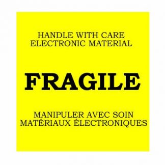 Étiquette fragile mention matériel