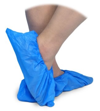 Couvre chaussures en polyéthylène bleu - Protection à usage court