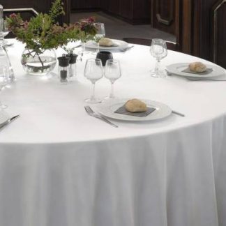Nappe ronde blanche 120'' 100% polyester