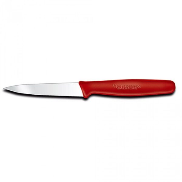Couteau d'office 3 ¼" manche rouge Fibrox Victorinox