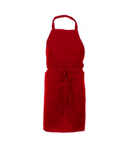 Tablier rouge 3 poches 100 % polyester
