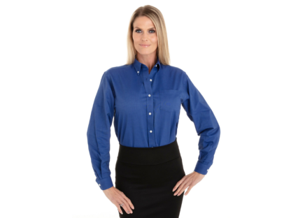 Chemise bleu marine pour femme à manches longues