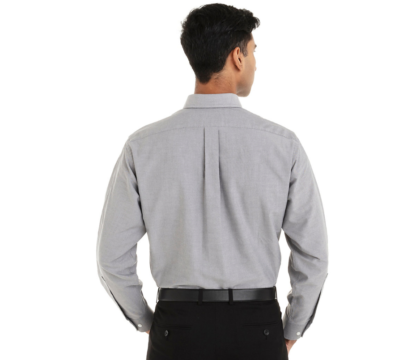 Chemise grise pour homme à manches longues