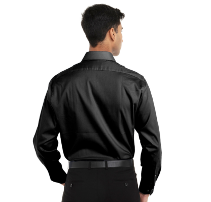 Chemise noire pour homme à manches longues