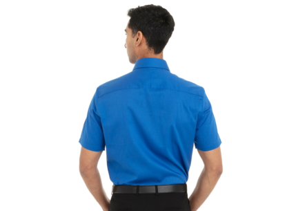 Chemise bleu royal pour homme à manches courtes