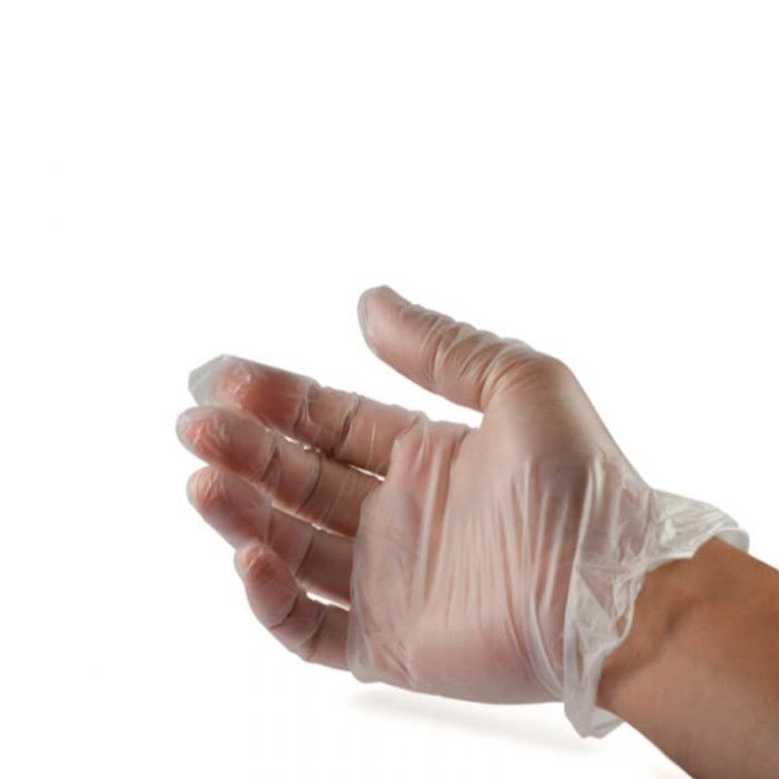 Gants en vinyle poudré transparents jetables - Taille S - 100 gants/boîte