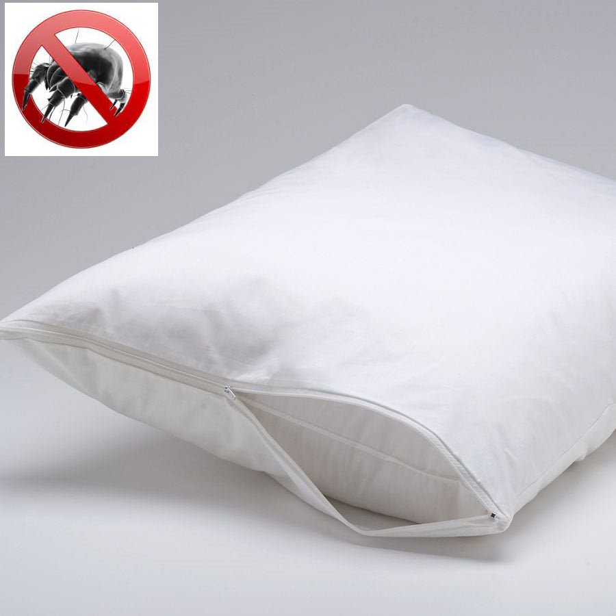 Protège oreiller blanc anti acariens avec fermeture éclair