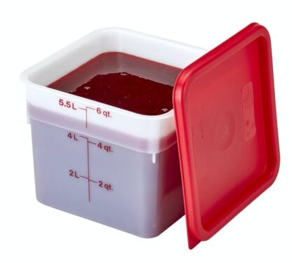 Couvercle carré rouge pour contenant 6 et 8 litres Cambro