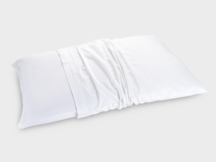 Protège oreiller à rabat blanc